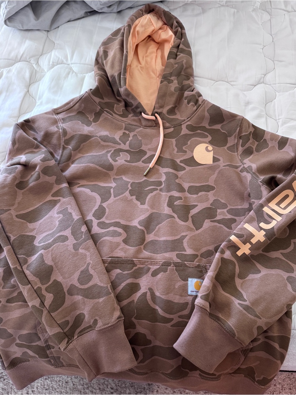 Carhartt Women’s Camo Crewneck Hoodie - Pink/Brown